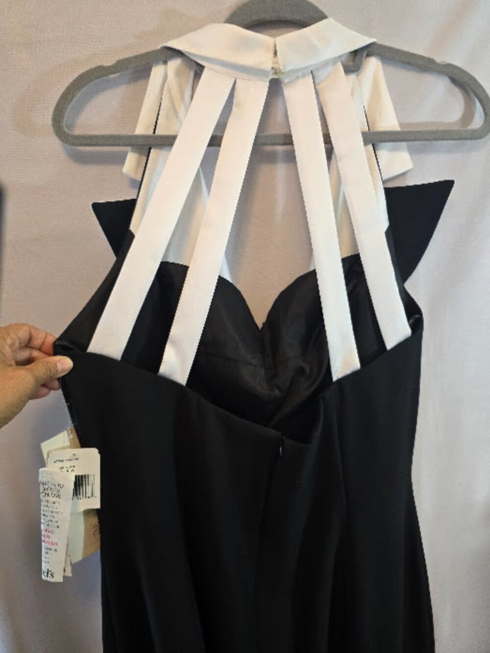 BLACK COCKTAIL DRESS TUXEDO STYLE NWT EVER BEAUTY HALTER STYLE SIZE 14 - Picture 9 of 13